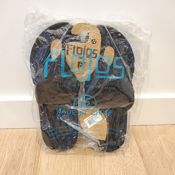 Flojos Men's Rico Black Flip-flops Size 12 - Picture 3 of 5